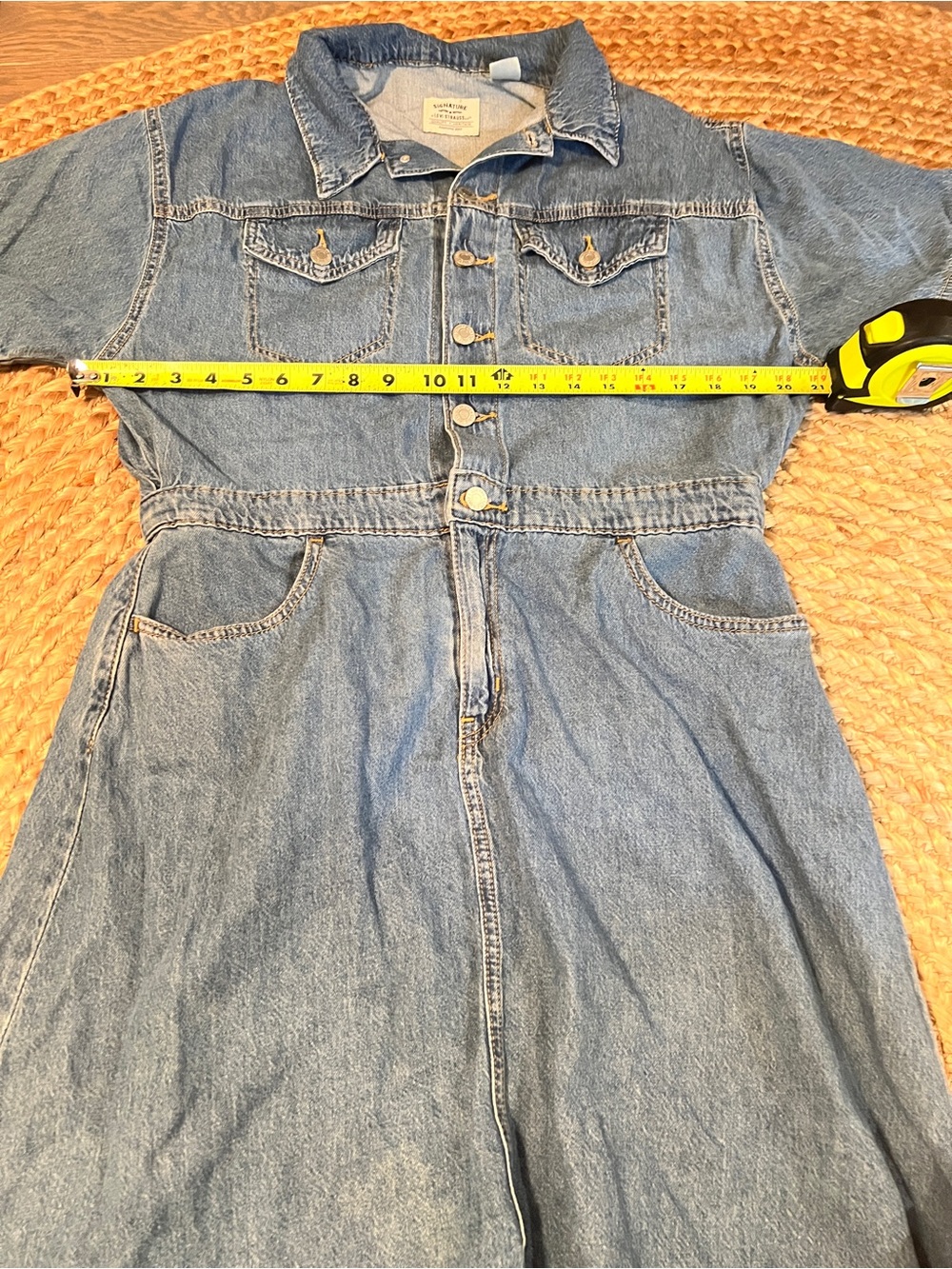 Levi Strauss Signature Women’s Denim Shirt Dress Short Sleeve Size M - Picture 8 of 10